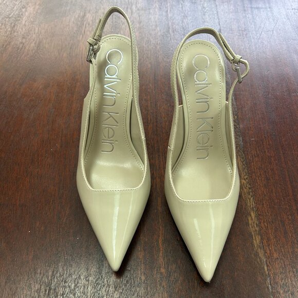 Calvin Klein Shoes - Calvin Klein Attract patent slingback pump, ivory, 7.5